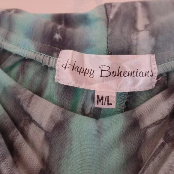 Happy Bohemians Tiered Tie-Dyed Rock Star pant Wide Leg Pants MINT M/L NWOT - Picture 12 of 12